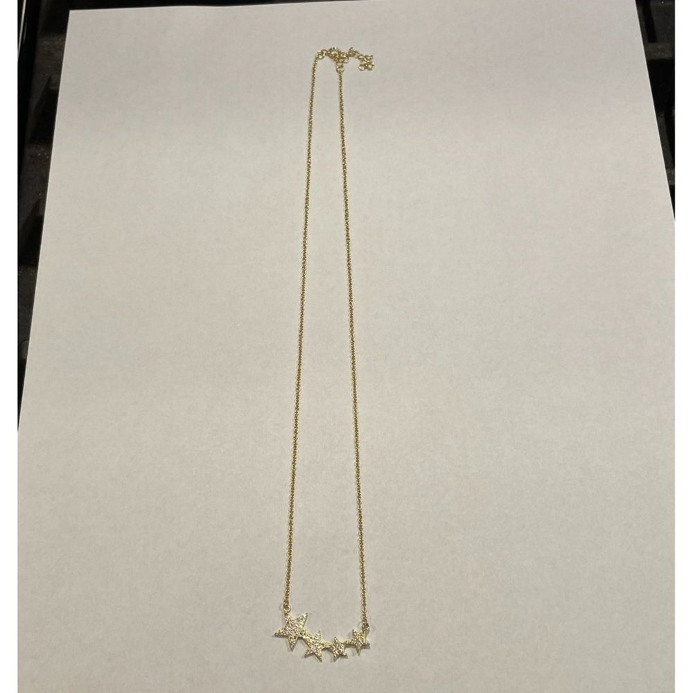 Adornia 14K Yellow Gold Vermeil 4 Star Shooting Star Necklace - Picture 2 of 6